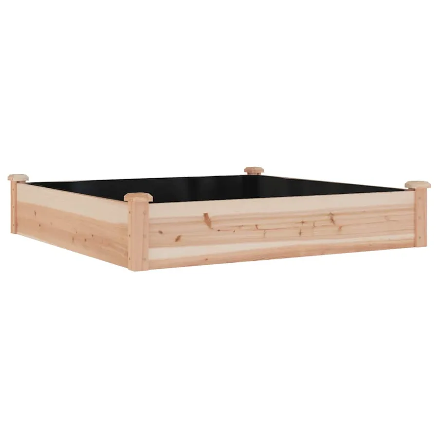 Lit surélevé de jardin doublure 120x120x25 cm bois massif sapin - 2