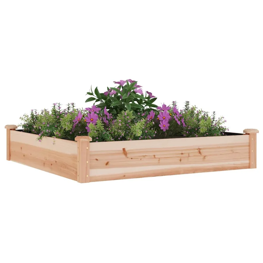 Lit surélevé de jardin doublure 120x120x25 cm bois massif sapin - 3
