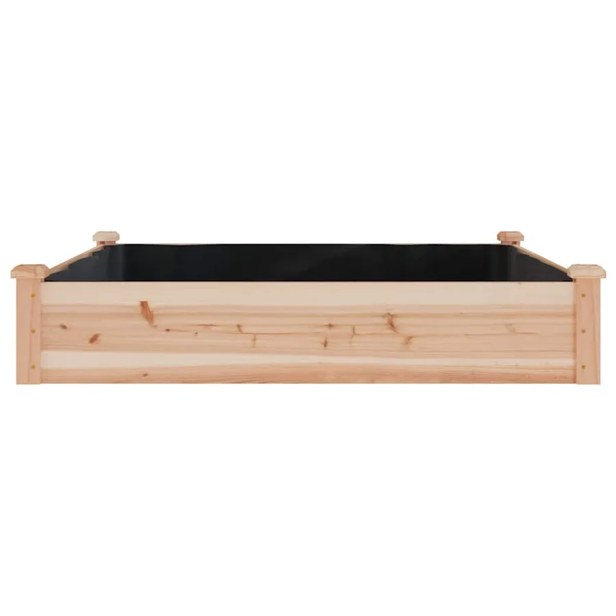 Lit surélevé de jardin doublure 120x120x25 cm bois massif sapin - 4