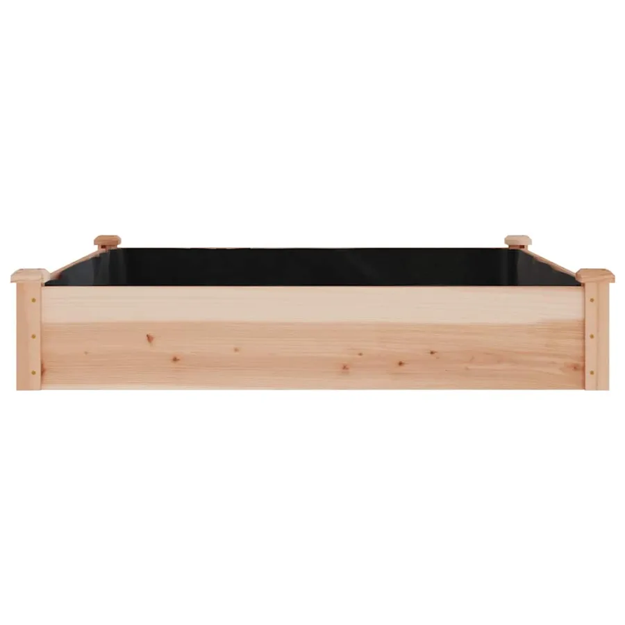 Lit surélevé de jardin doublure 120x120x25 cm bois massif sapin - 5