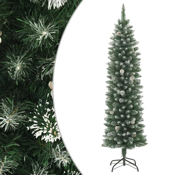 Sapin de Noël artificiel mince avec support 150 cm PVC