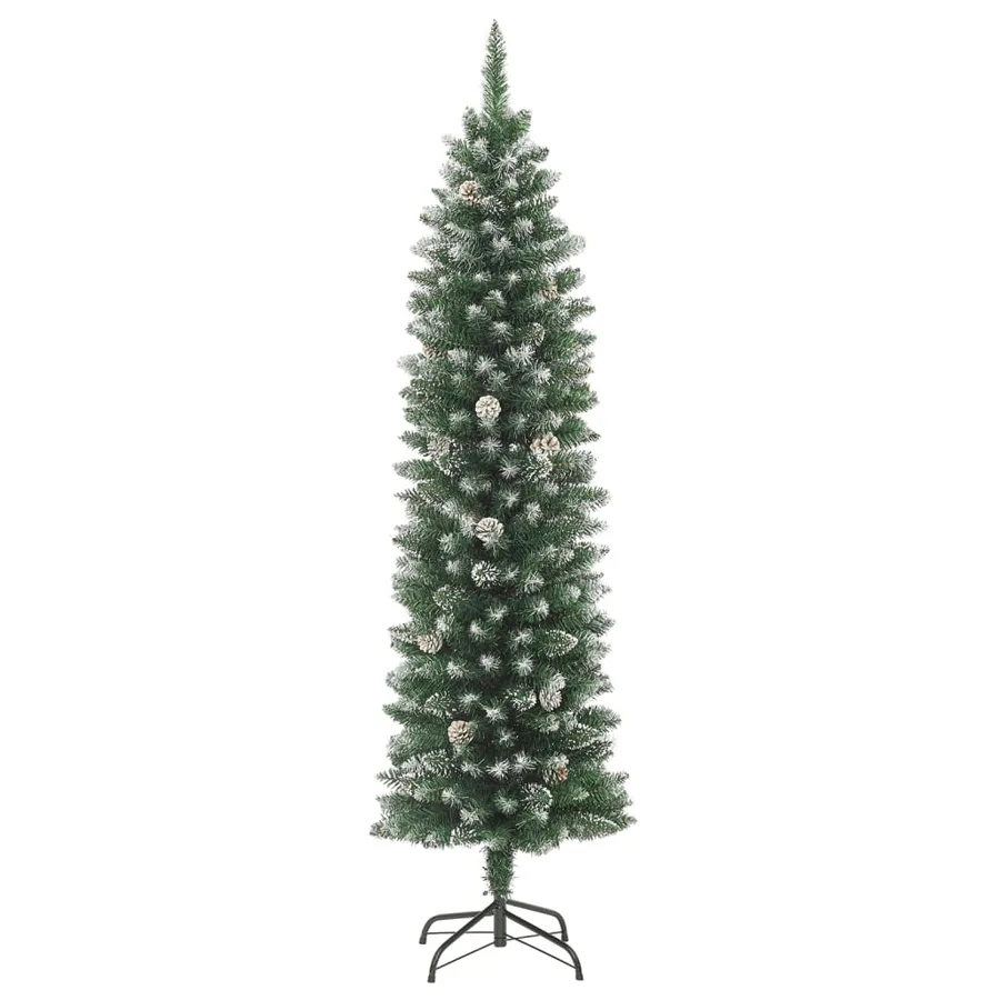 Sapin de Noël artificiel mince avec support 150 cm PVC - 2