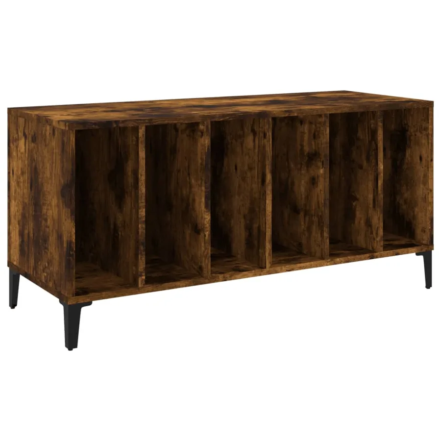 Armoire à disques chêne fumé 100x38x48 cm bois d'ingénierie - 2