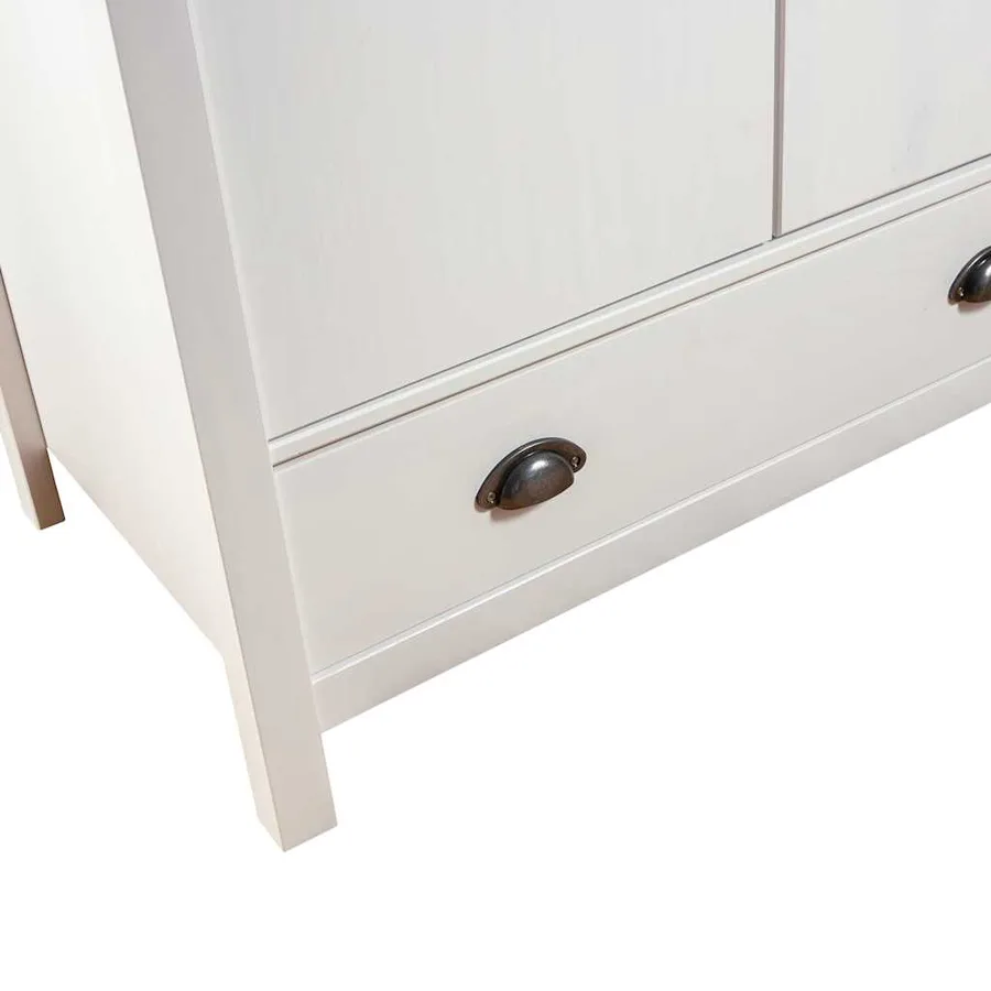 Garde-robe à 3 portes Hill Blanc 127x50x170 cm Bois pin solide - 7