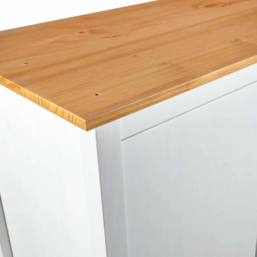 Garde-robe à 3 portes Hill Blanc 127x50x170 cm Bois pin solide - 9