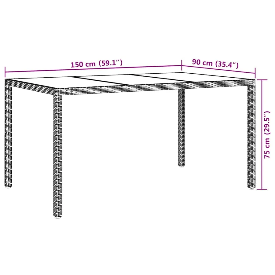 Table de Jardin Blanc 150 x 90 x 75 cm polyrotin - 7