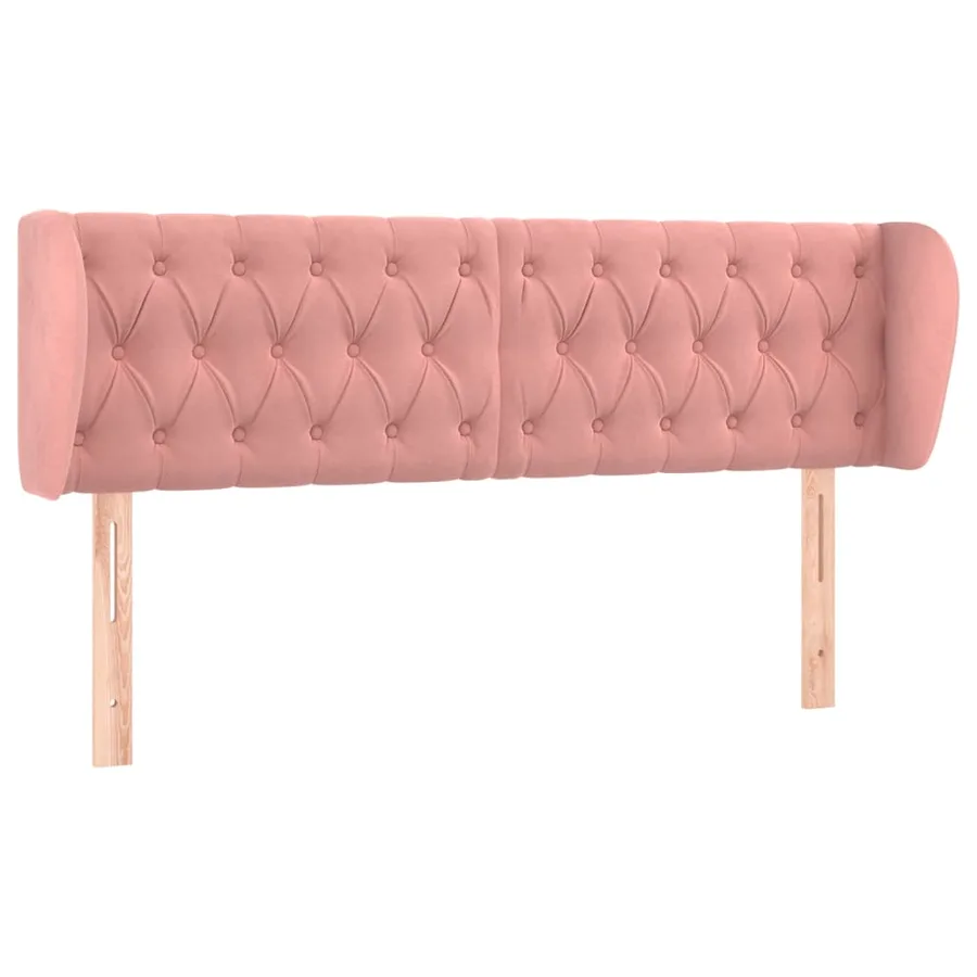 Tête de lit avec oreilles Rose 163x23x78/88 cm Velours - 2