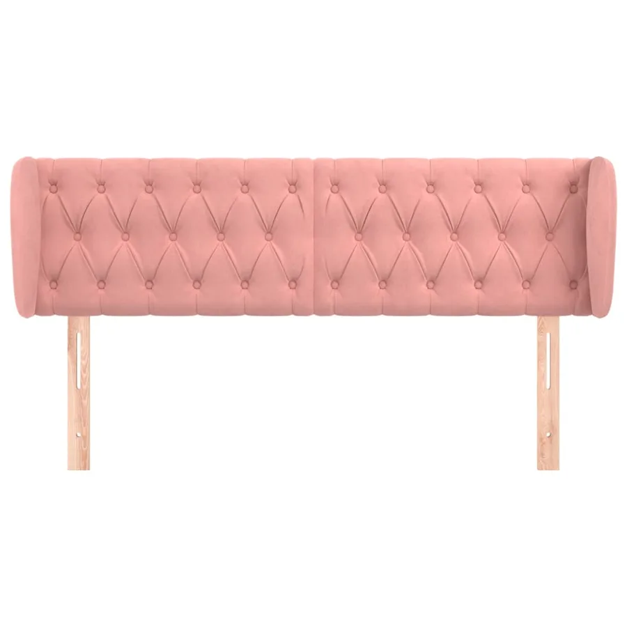 Tête de lit avec oreilles Rose 163x23x78/88 cm Velours - 3