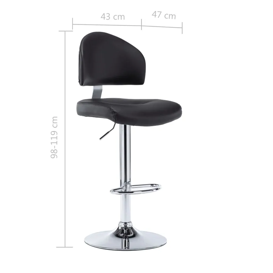 Tabouret de bar Noir Similicuir - 7