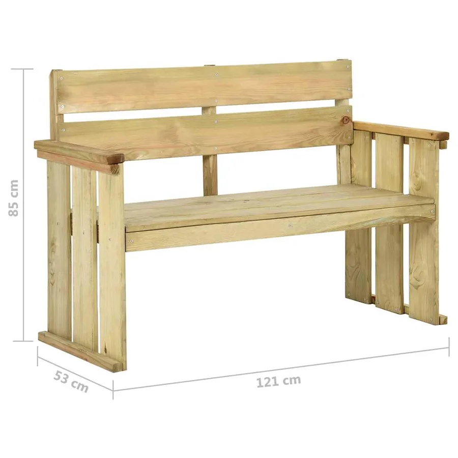 Banc de jardin 121 cm bois de pin imprégné - 7