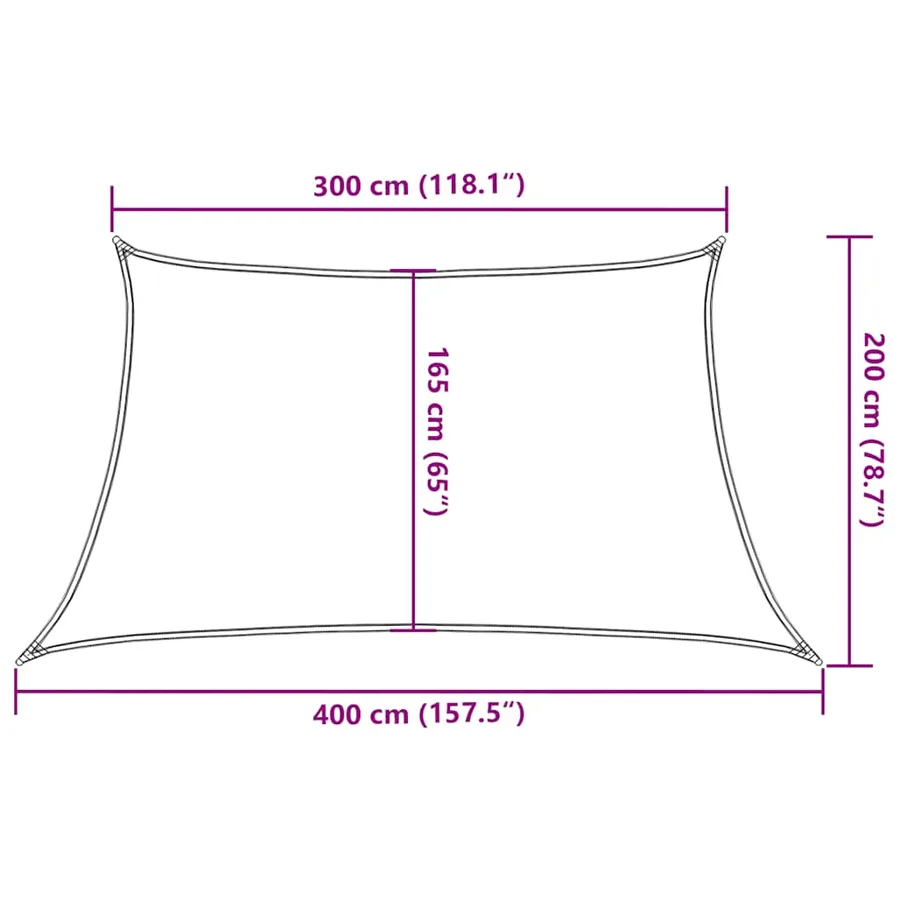 Voile d'ombrage 160 g/m² Taupe 3/4x2 m PEHD - 10