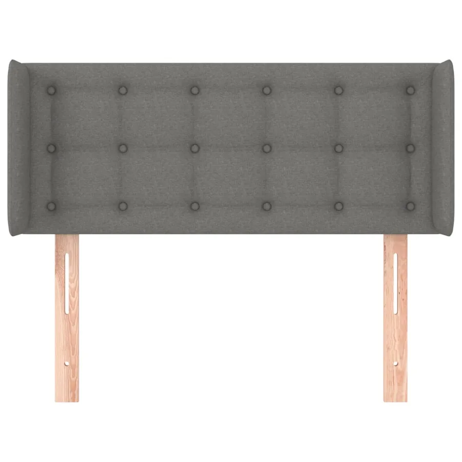 Tête de lit avec oreilles Gris foncé 83x16x78/88 cm Tissu - 3