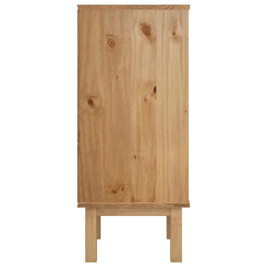 Commode OTTA marron et gris 45x39x90 cm bois de pin massif - 5
