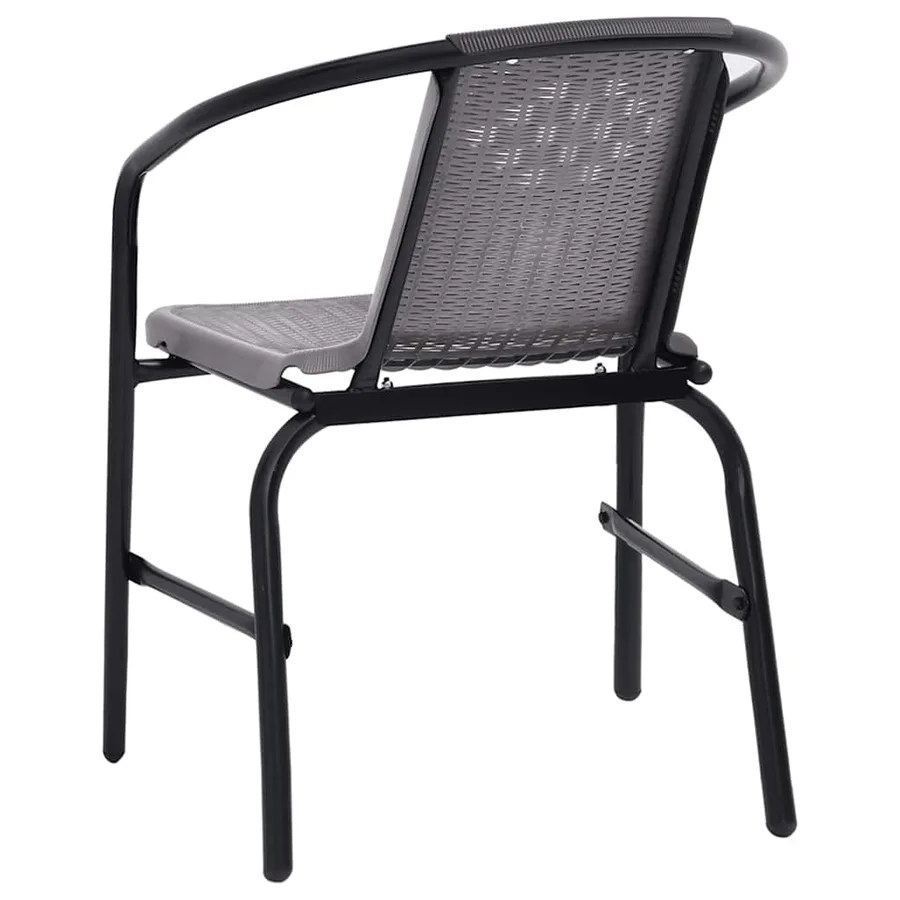 Chaises de jardin lot de 6 Rotin plastique et acier 110 kg - 5