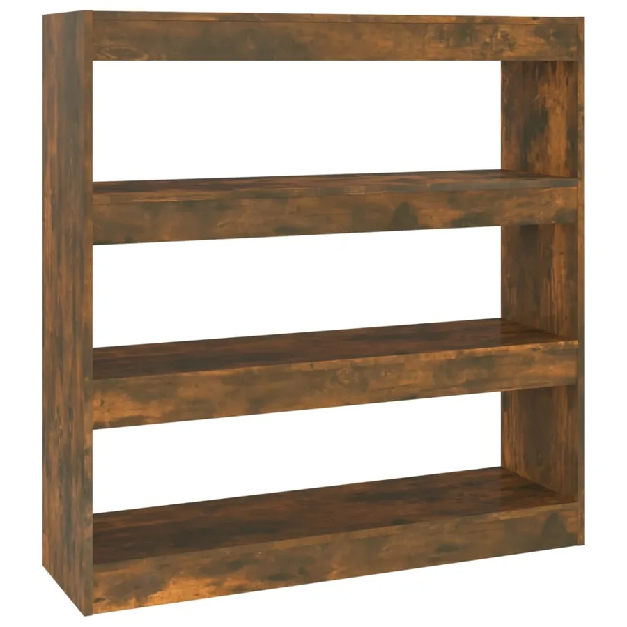 Bibliothèque/Séparateur de pièce chêne fumé 100x30x103 cm - 2