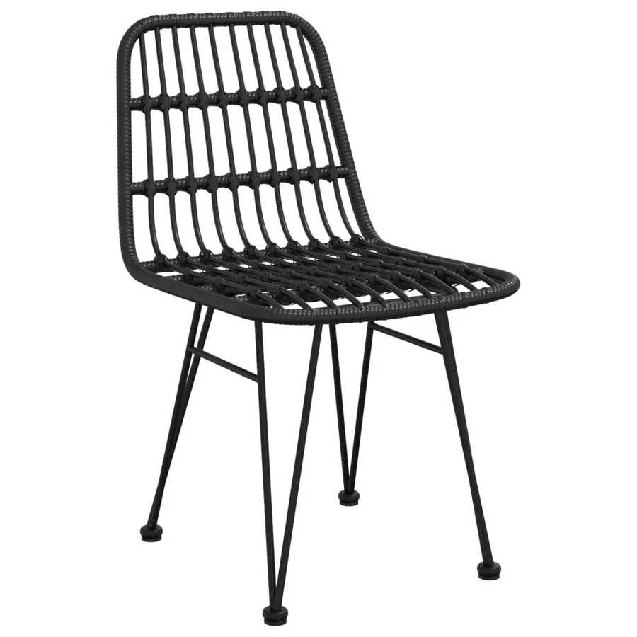 Chaises de jardin lot de 2 Noir 48x62x84 cm Résine tressée - 3