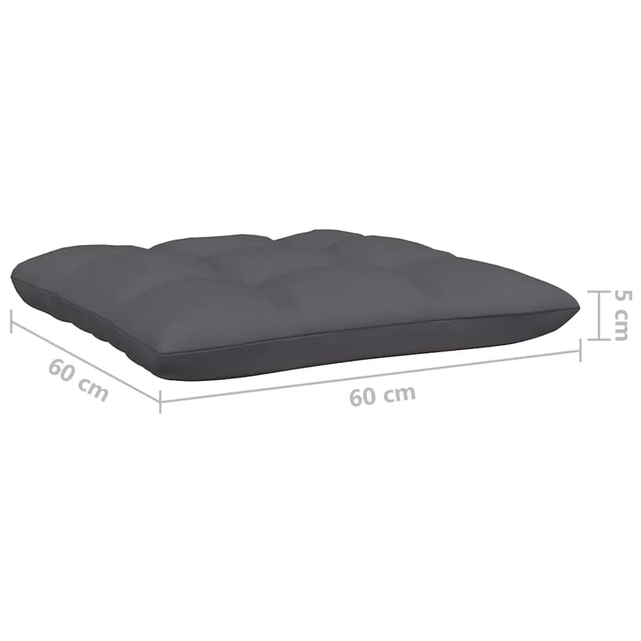 Salon de jardin 3 pcs avec coussins Noir Bois de pin massif - 12