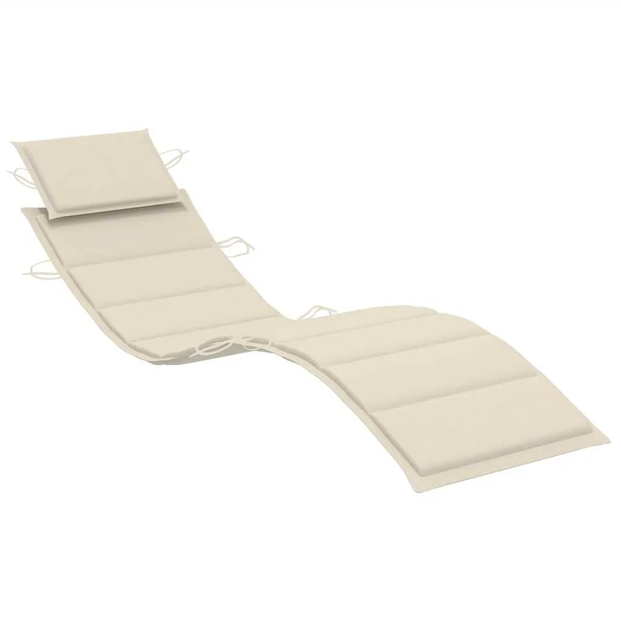 Chaise longue de jardin avec coussin Bois d'acacia solide - 6