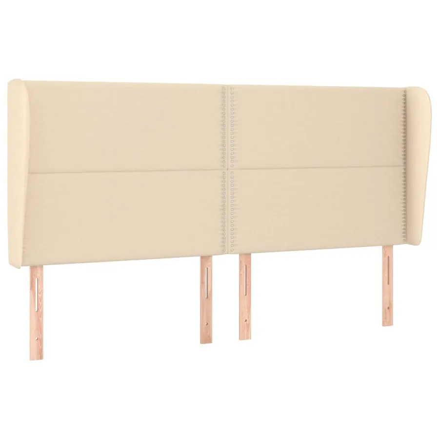 Tête de lit avec oreilles Crème 183x23x118/128 cm Tissu - 2