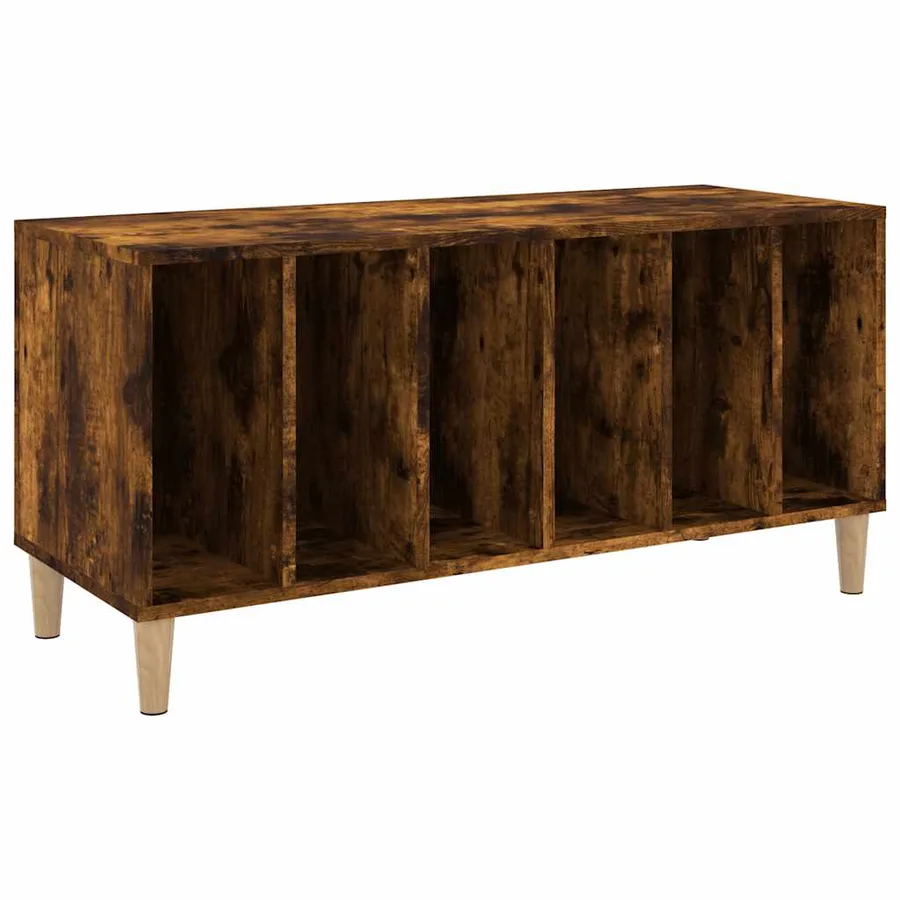 Armoire à disques chêne fumé 100x38x48 cm bois d'ingénierie - 2