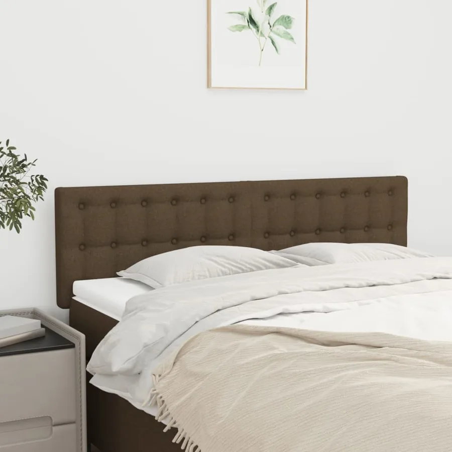 Têtes de lit Marron foncé 144 x 5 x 78/88 cm Tissu