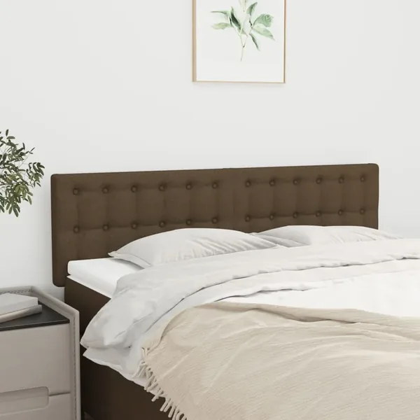 Têtes de lit Marron foncé 144 x 5 x 78/88 cm Tissu