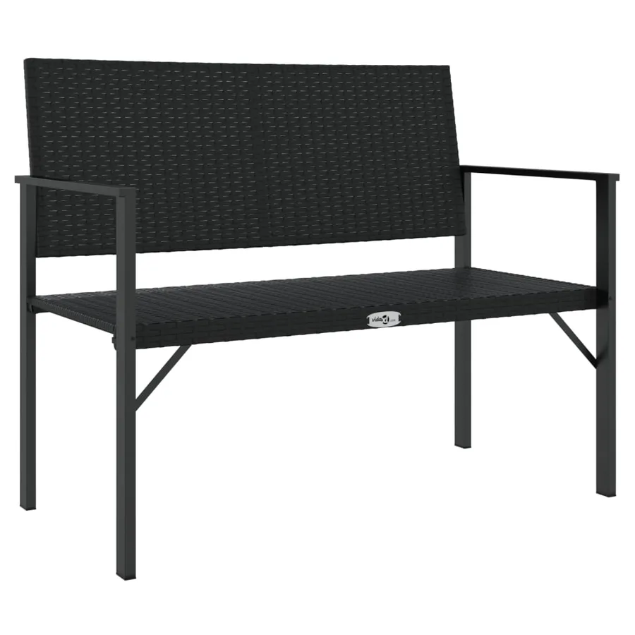 Banc de jardin à 2 places noir résine tressée - 2