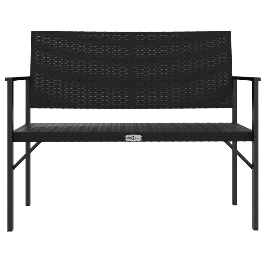 Banc de jardin à 2 places noir résine tressée - 3