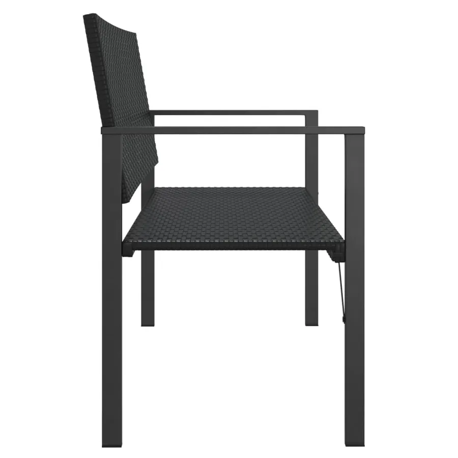 Banc de jardin à 2 places noir résine tressée - 4