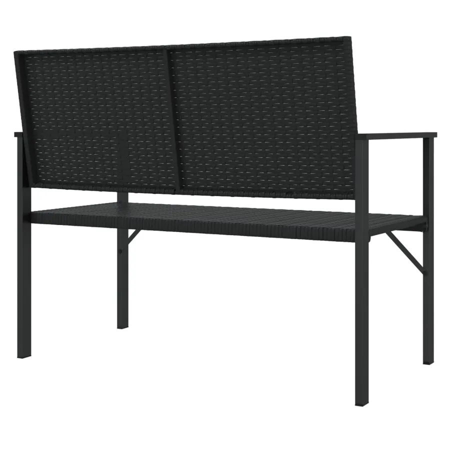 Banc de jardin à 2 places noir résine tressée - 5