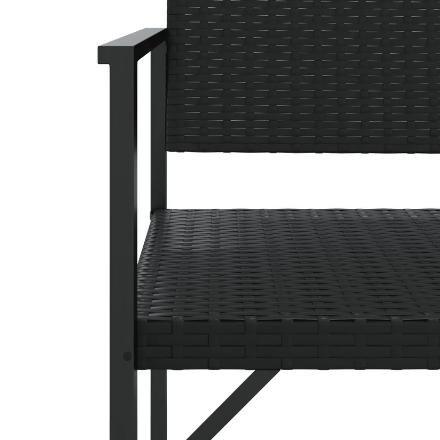 Banc de jardin à 2 places noir résine tressée - 6