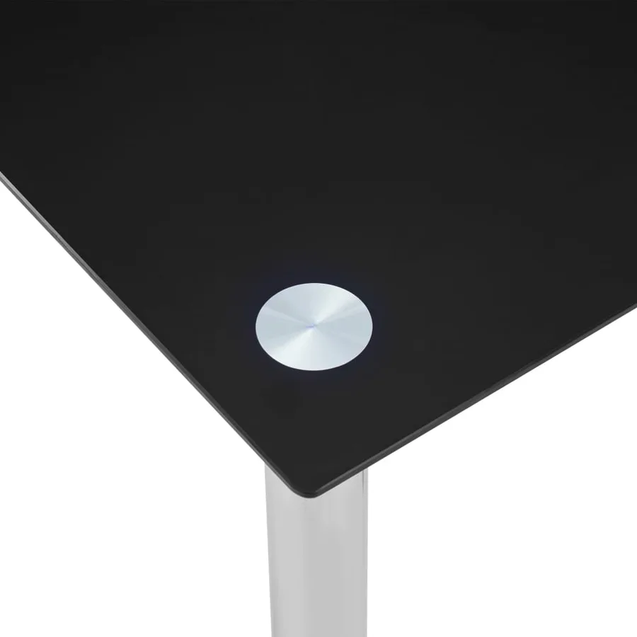 Table à manger Noir 120x60x75 cm Verre trempé - 4
