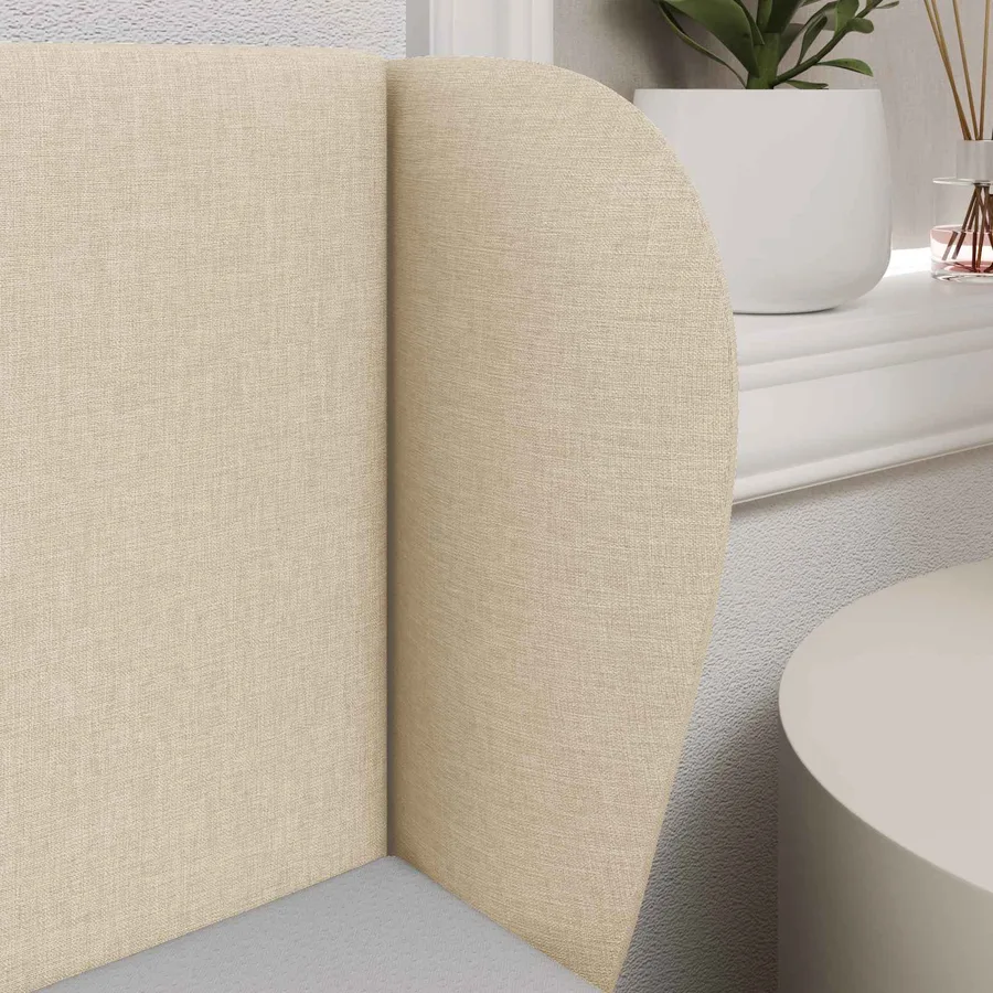 Oreille de tête de lit Crème 40 x 23 x 6 cm tissu - 4