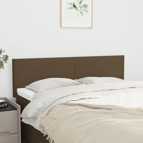 Têtes de lit Marron foncé 144 x 5 x 78/88 cm Tissu