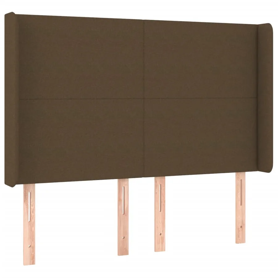 Tête de lit à LED Marron foncé 147x16x118/128 cm Tissu - 3