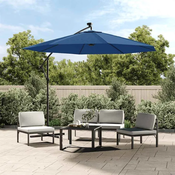 Tissu de remplacement pour parasol déporté bleu azuré 300 cm