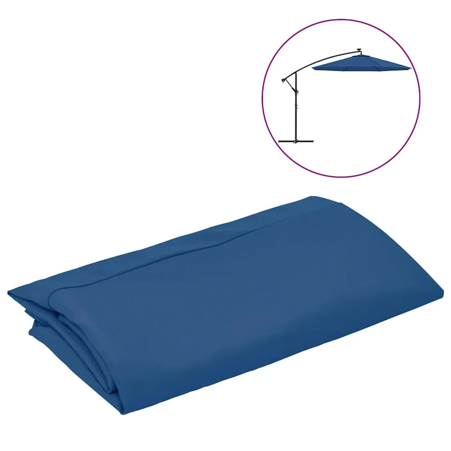 Tissu de remplacement pour parasol déporté bleu azuré 300 cm - 2