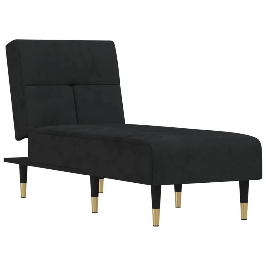 Chaise longue noir velours - 2