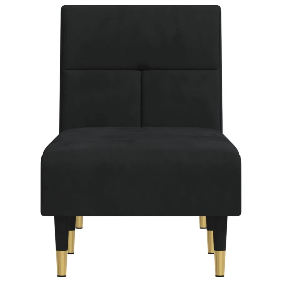 Chaise longue noir velours - 4