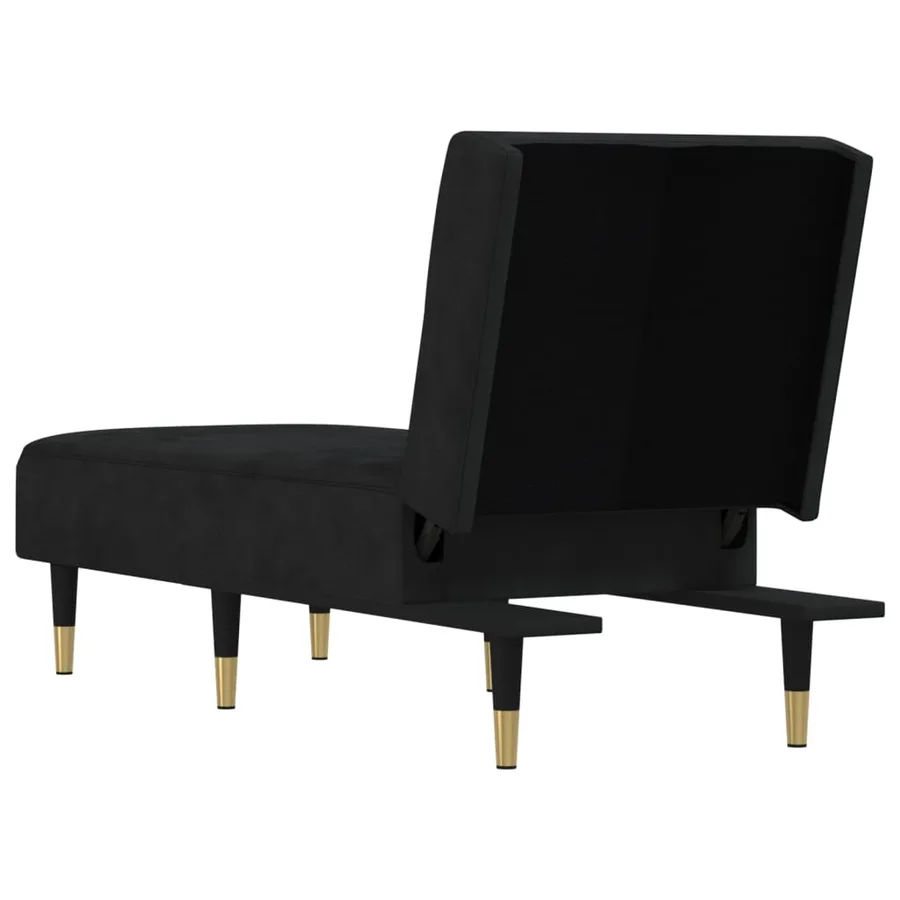 Chaise longue noir velours - 5