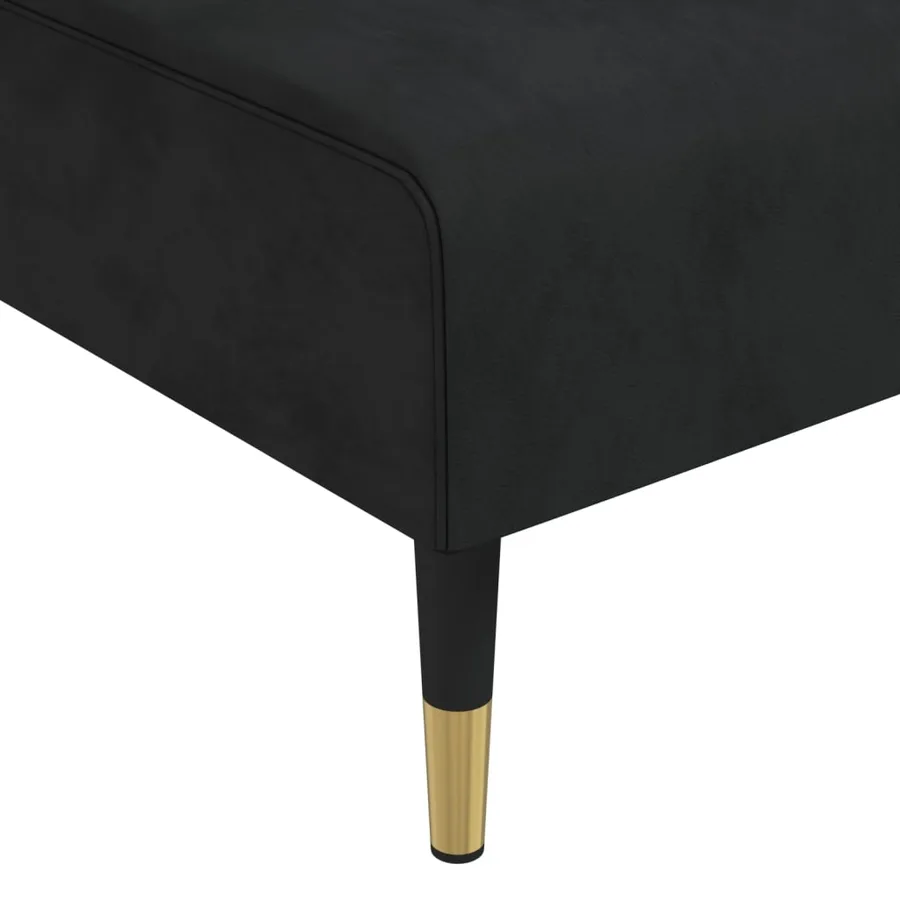 Chaise longue noir velours - 7
