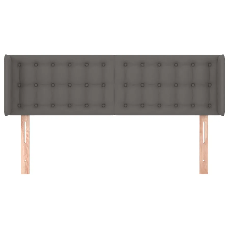 Tête de lit avec oreilles Gris 147x16x78/88 cm Similicuir - 3