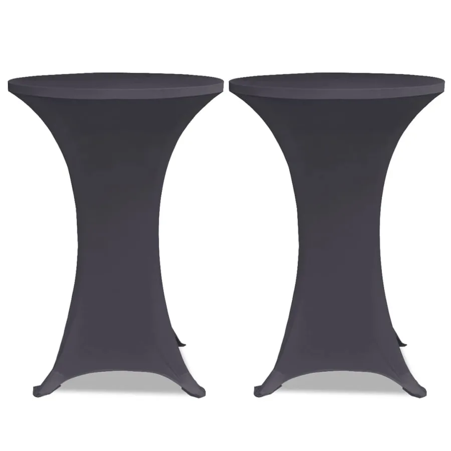 Housse de table extensible 2 pcs 70 cm Anthracite - 2