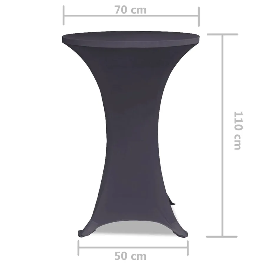 Housse de table extensible 2 pcs 70 cm Anthracite - 5