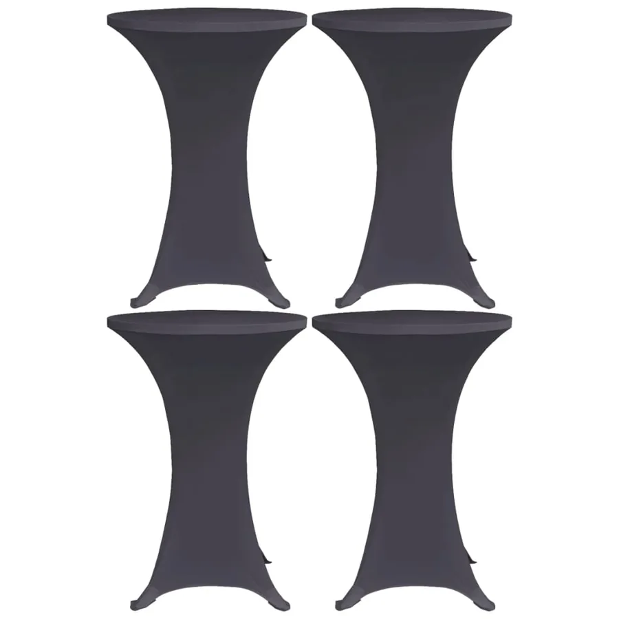 Housses de table extensible 4 pcs 70 cm Anthracite
