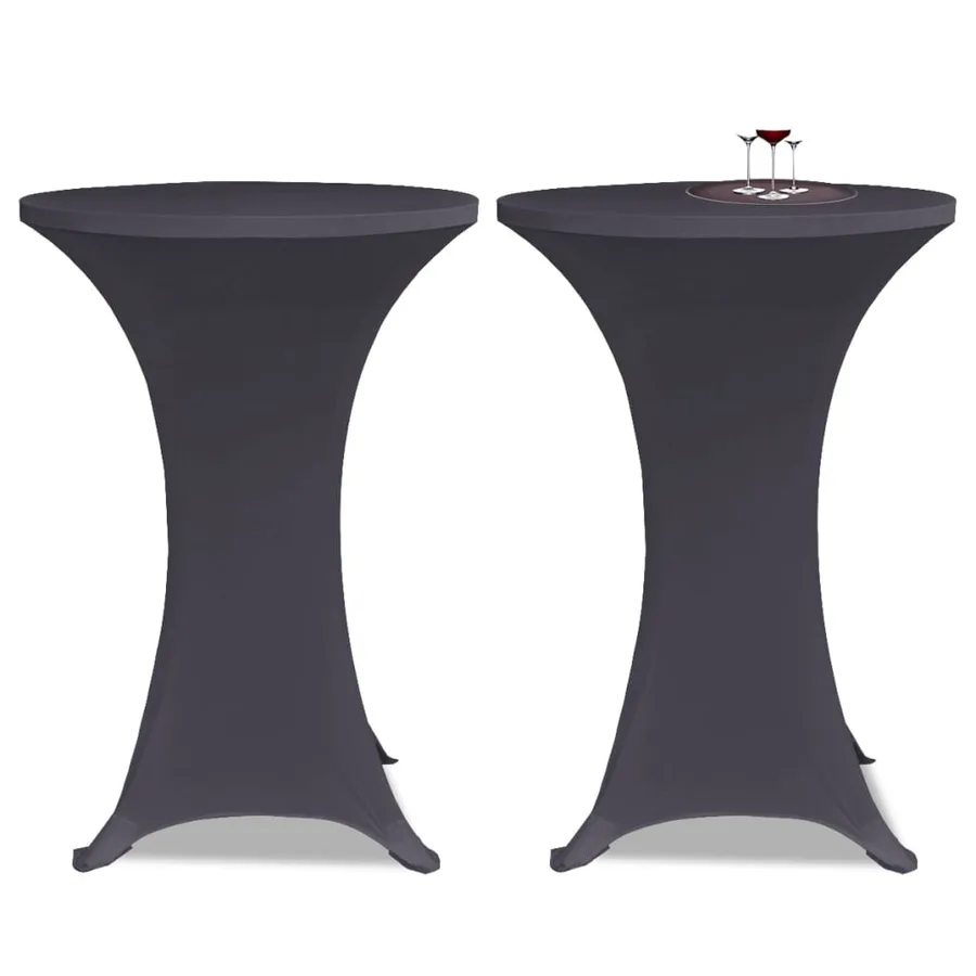 Housses de table extensible 4 pcs 70 cm Anthracite - 2