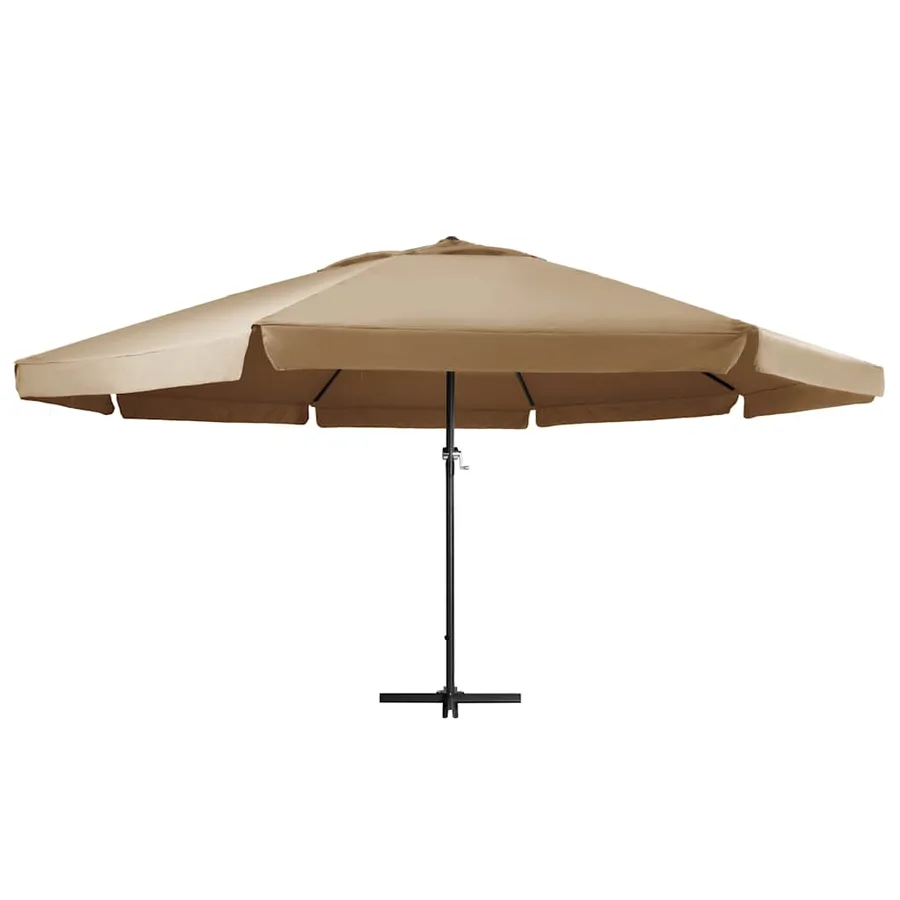 Parasol de jardin avec mât en aluminium 600 cm taupe - 2