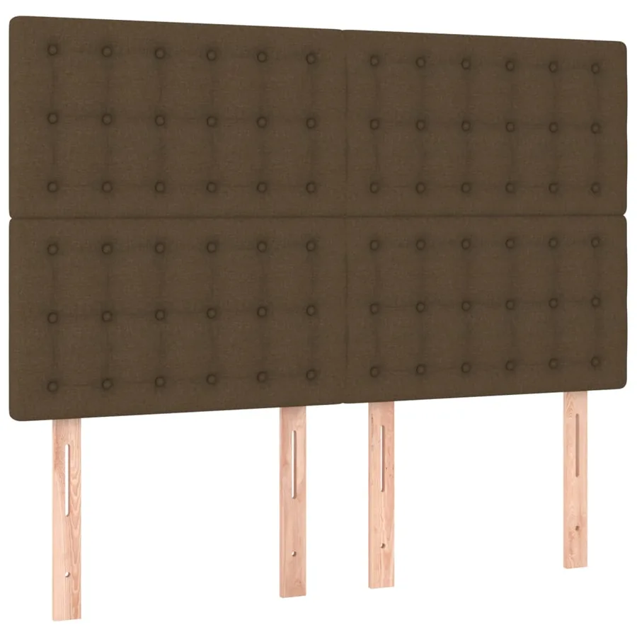 Tête de lit Marron foncé 144 x 5 x 118/128 cm Tissu - 2