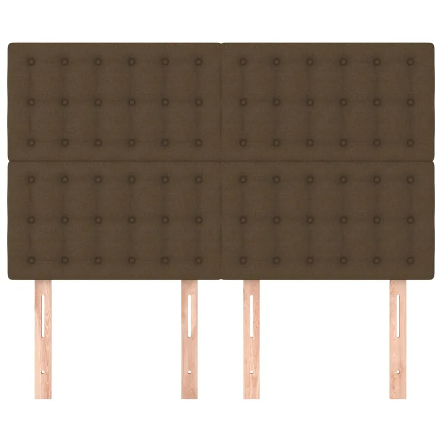 Tête de lit Marron foncé 144 x 5 x 118/128 cm Tissu - 3