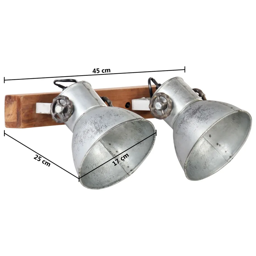 Lampe murale industrielle Argenté 45x25 cm E27 - 11